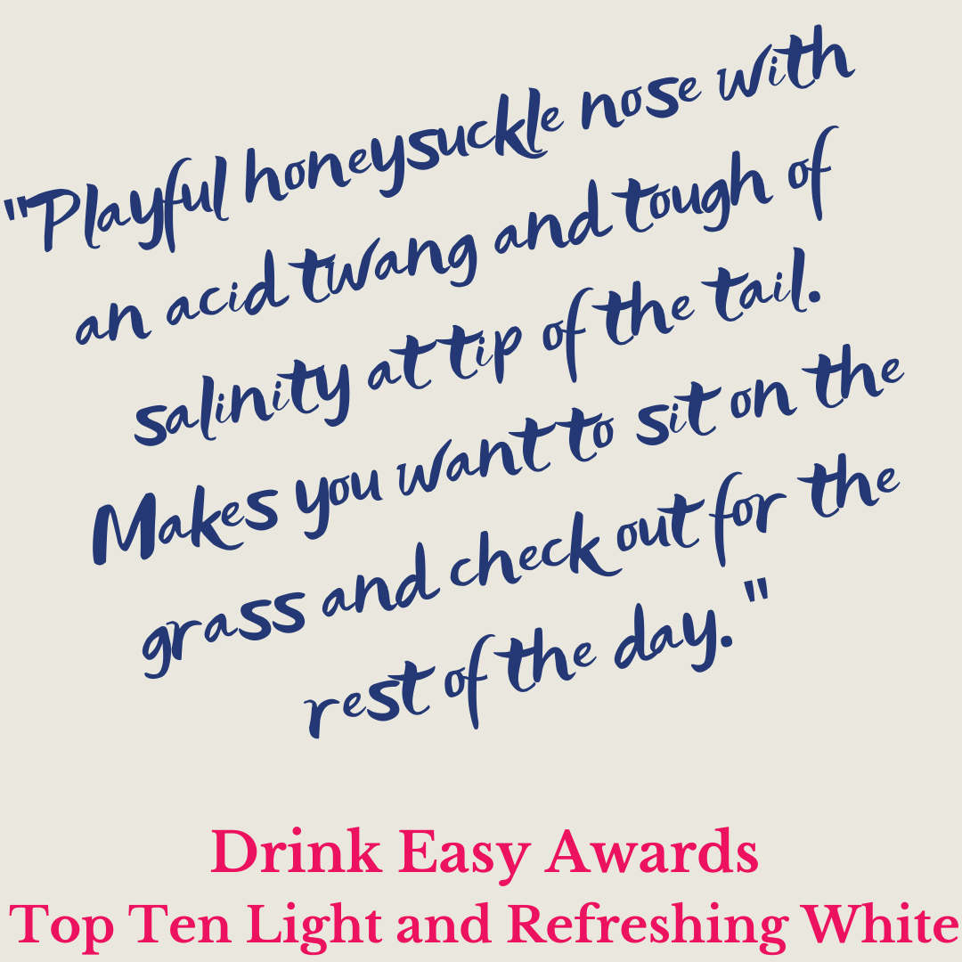 Award: Top Ten Light and Refreshing White for the 2020 Riesling at the Drink Easy Awards