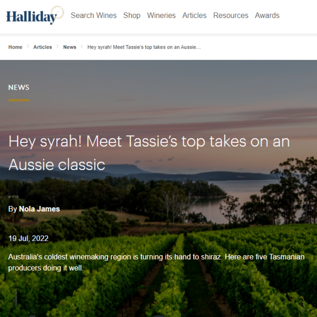 Article: Hey syrah! Meet Tassie’s top takes on an Aussie classic - Halliday Wine Companion